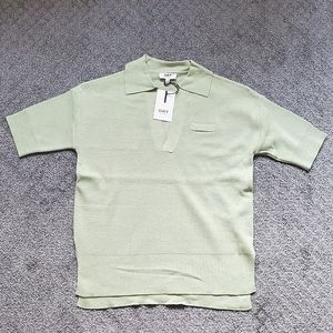 Oat New York Light Green Polo Top